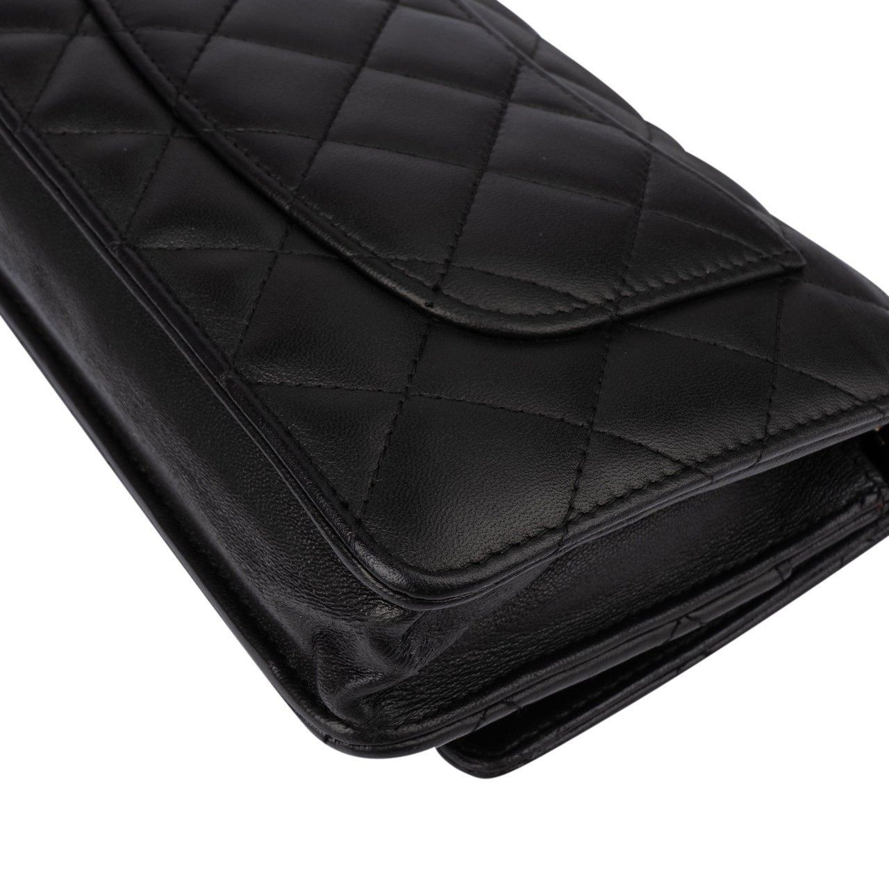 Chanel Chanel Quilted Lambskin Wallet On Chain Crossbody Bag Zwart