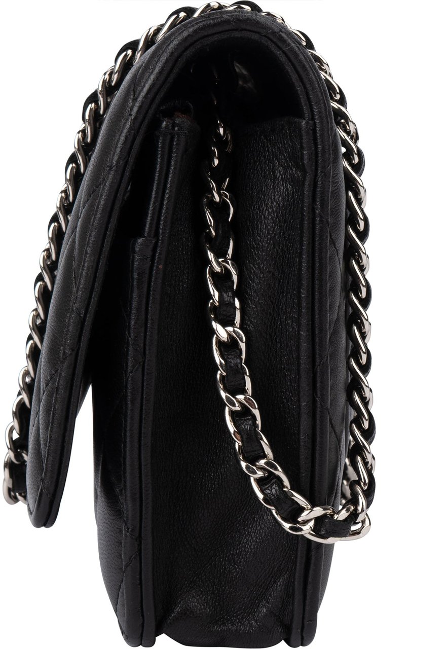 Chanel Chanel Quilted Lambskin Wallet On Chain Crossbody Bag Zwart