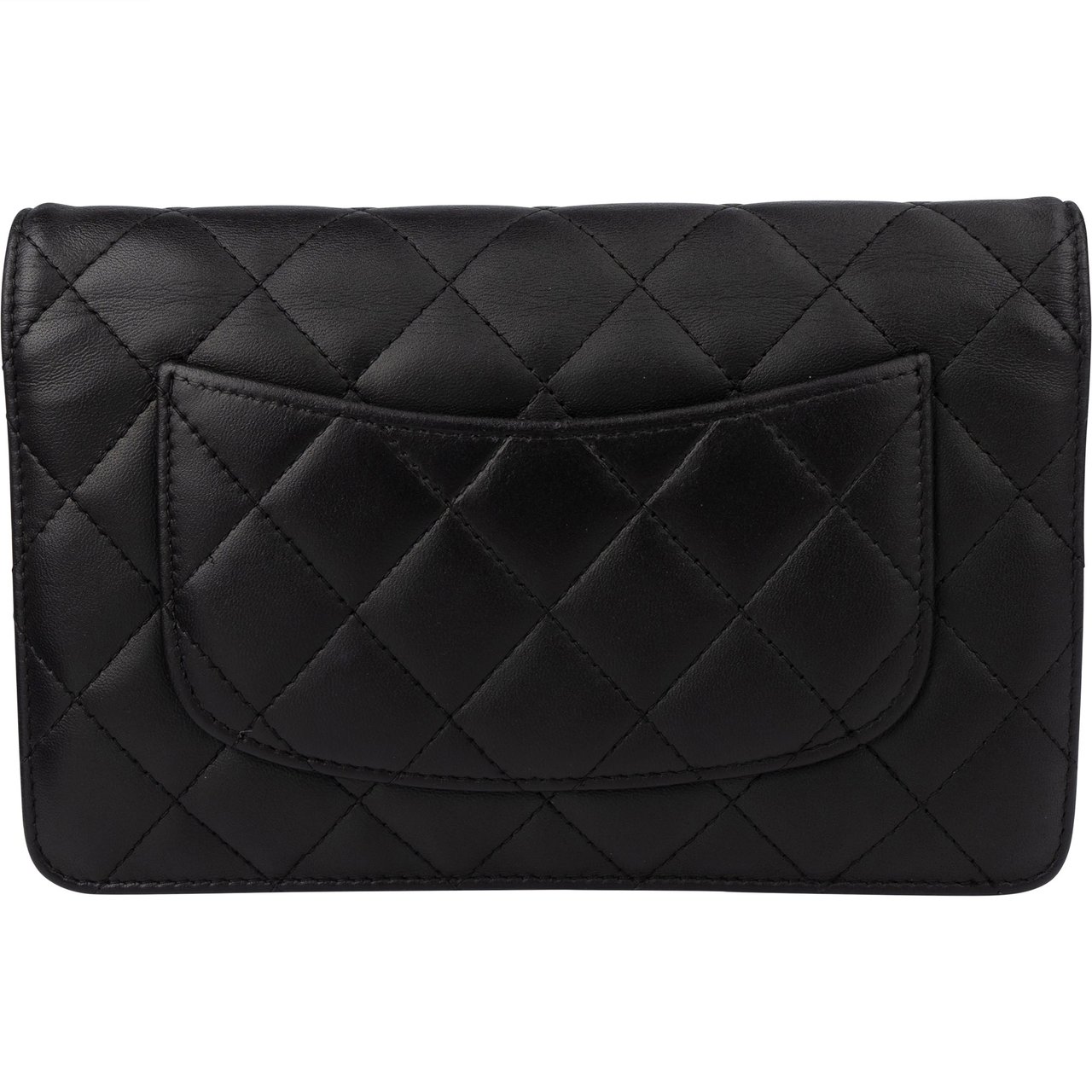 Chanel Chanel Quilted Lambskin Wallet On Chain Crossbody Bag Zwart