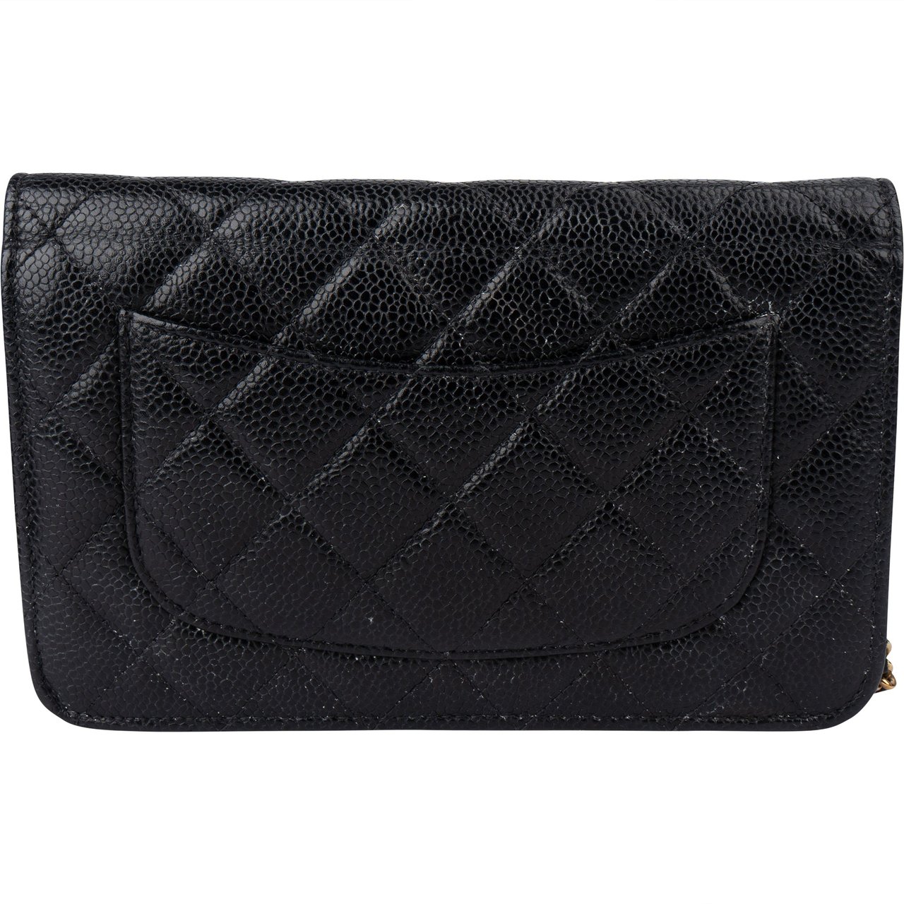 Chanel Chanel Quilted Caviar Leather Wallet On Chain Crossbody Bag Zwart