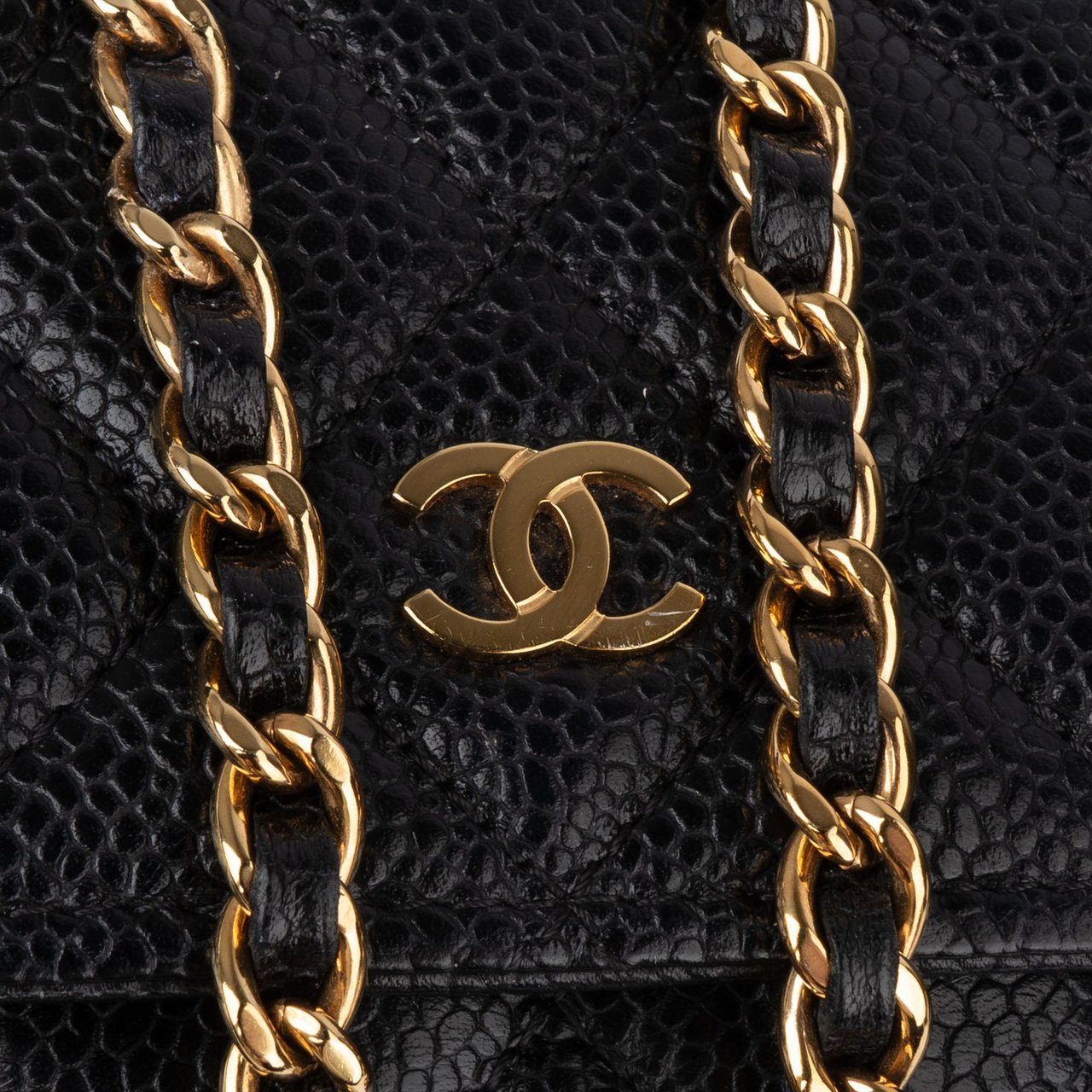 Chanel Chanel Quilted Caviar Leather Wallet On Chain Crossbody Bag Zwart