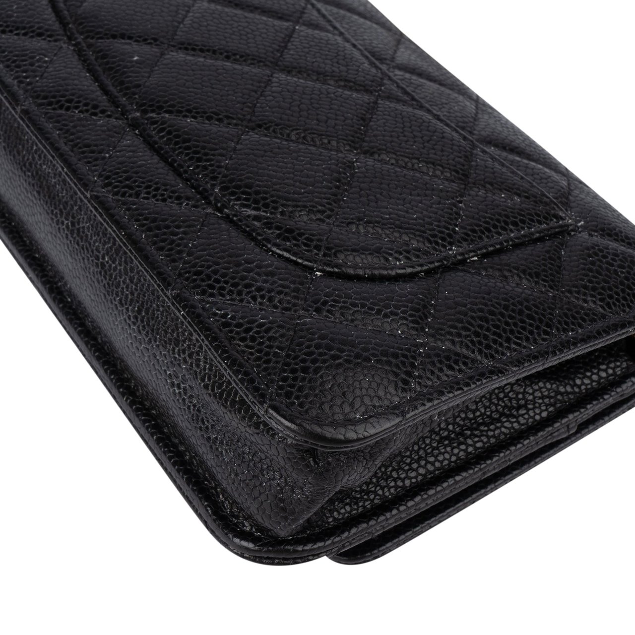 Chanel Chanel Quilted Caviar Leather Wallet On Chain Crossbody Bag Zwart