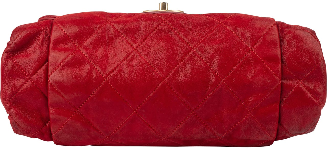 Chanel Chanel Quilted Iridescent Calfskin Single Flap Shoulder Bag Rood