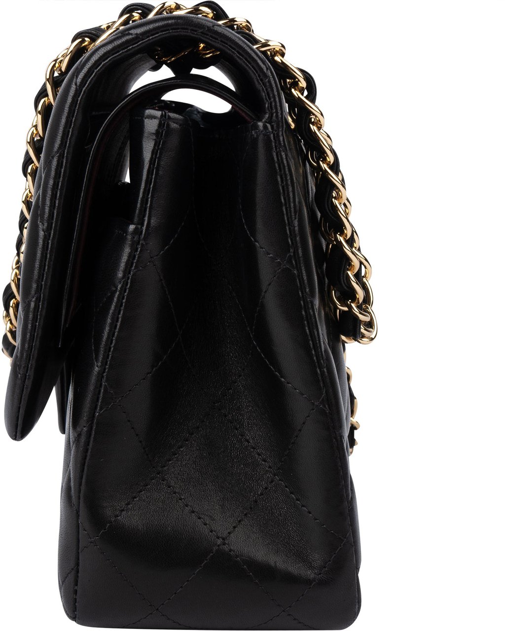 Chanel Chanel Quilted Lambskin Jumbo Double Flap Crossbody Bag Zwart