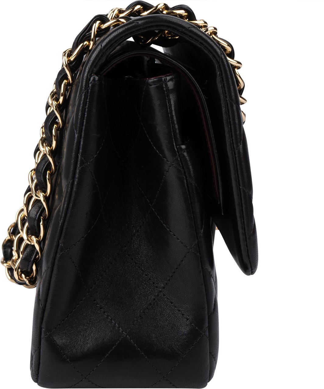 Chanel Chanel Quilted Lambskin Jumbo Double Flap Crossbody Bag Zwart