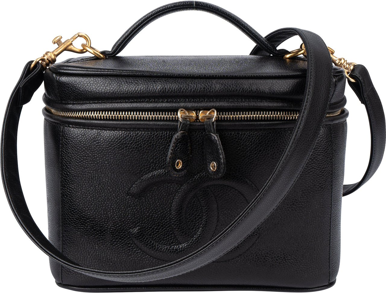 Chanel Chanel Caviar Leather CC Vanity Handbag Zwart