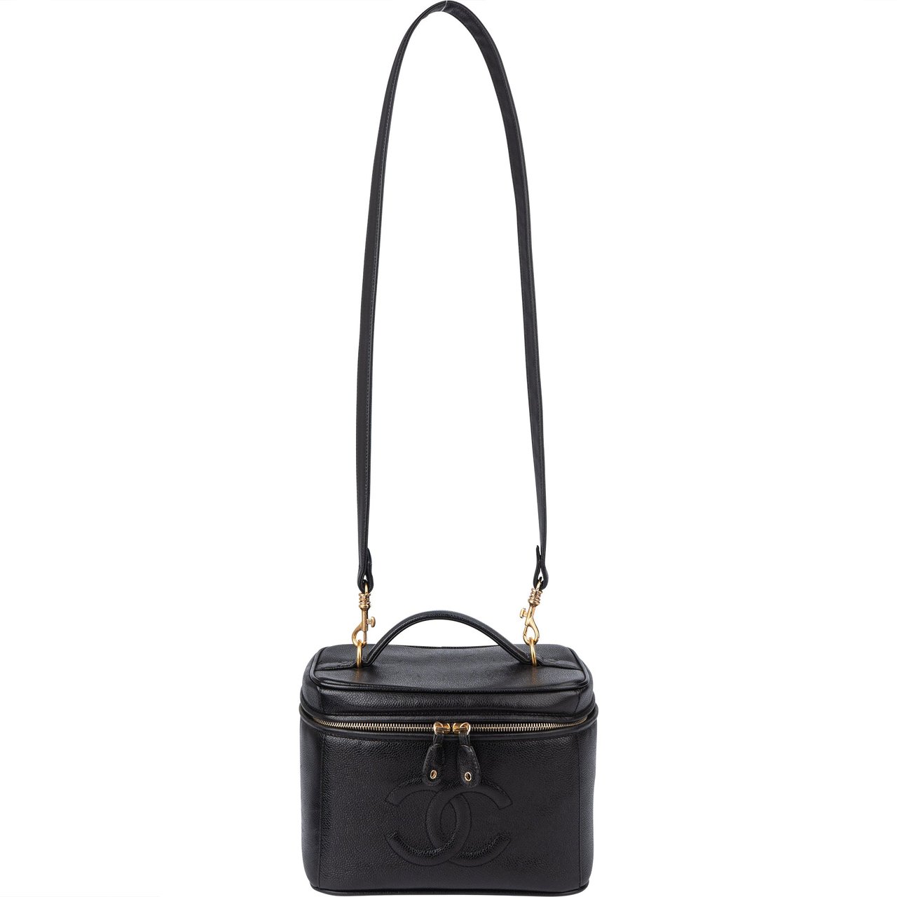 Chanel Chanel Caviar Leather CC Vanity Handbag Zwart