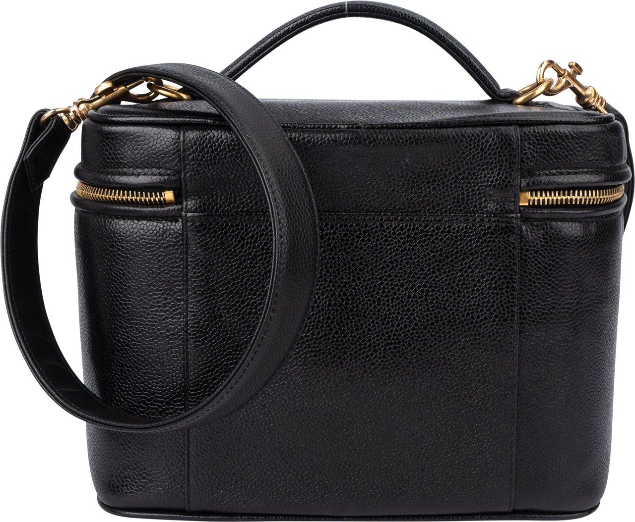 Chanel Chanel Caviar Leather CC Vanity Handbag Zwart