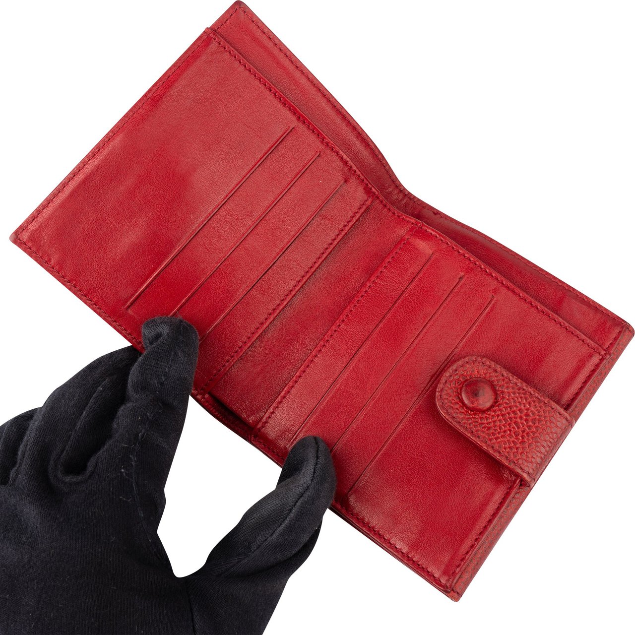 Chanel Chanel Caviar Leather CC Clip Wallet Rood