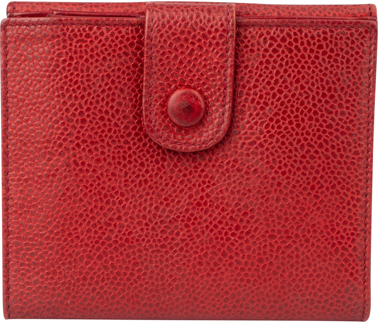 Chanel Chanel Caviar Leather CC Clip Wallet Rood