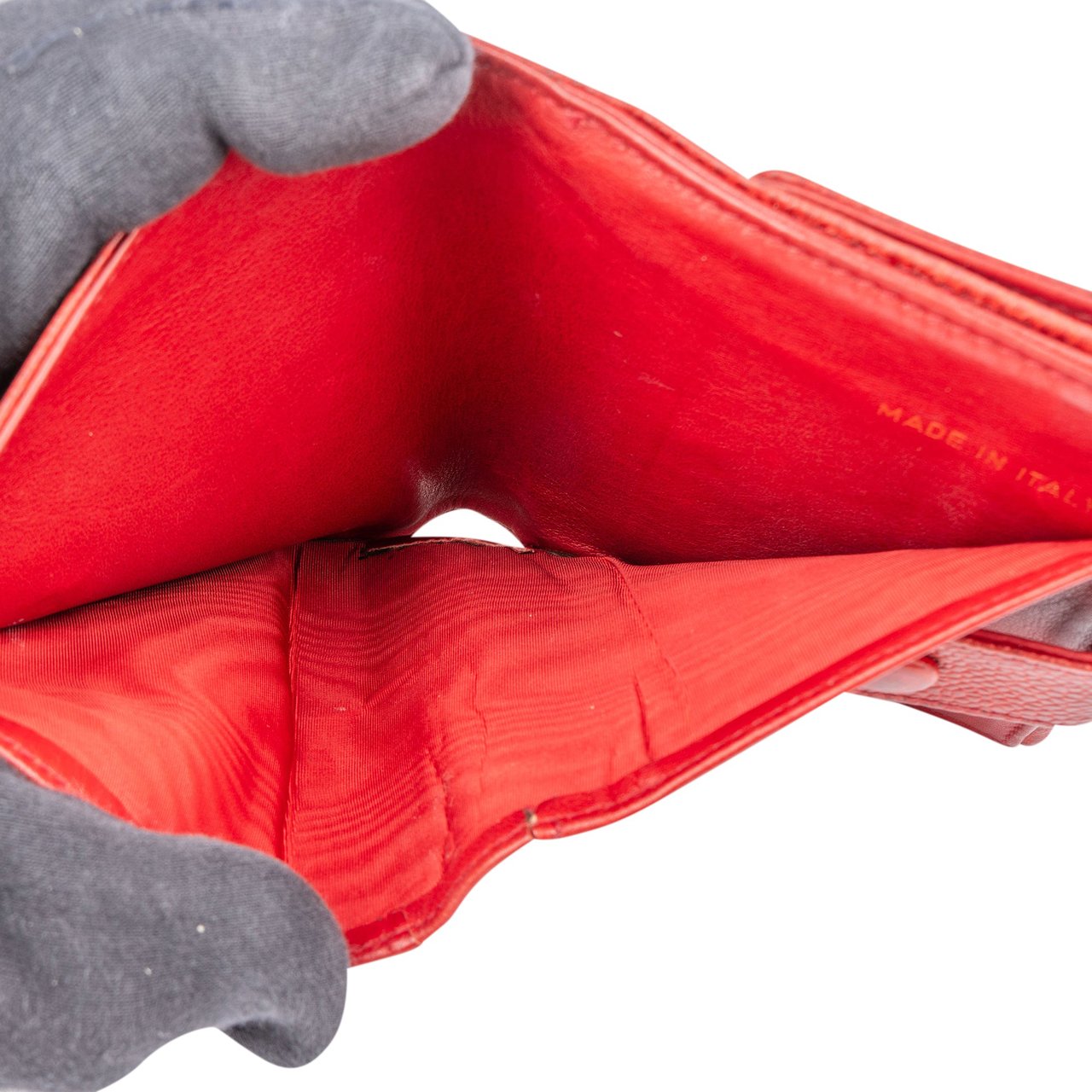 Chanel Chanel Caviar Leather CC Clip Wallet Rood