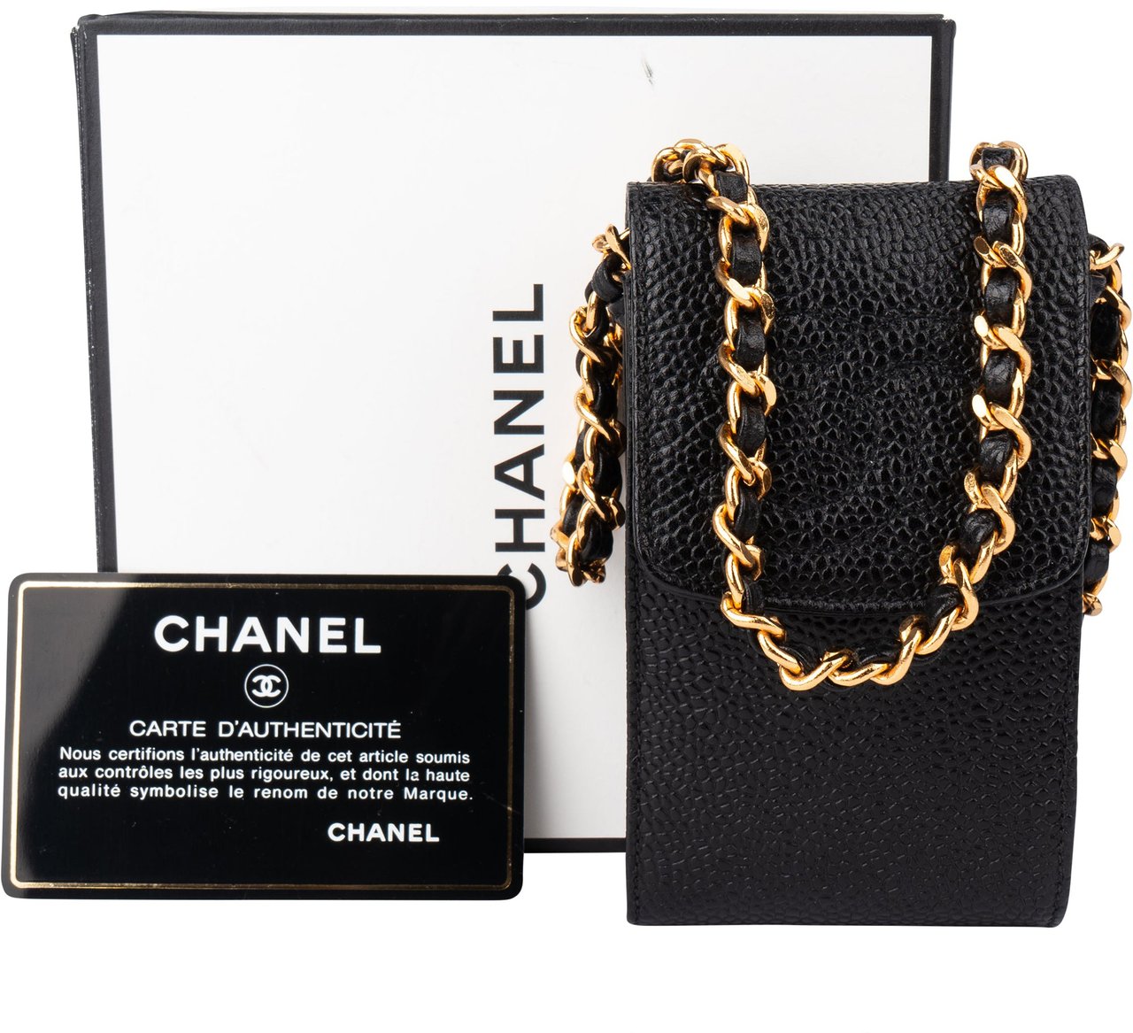 Chanel Chanel Caviar Leather CC Mini Crossbody Bag Zwart