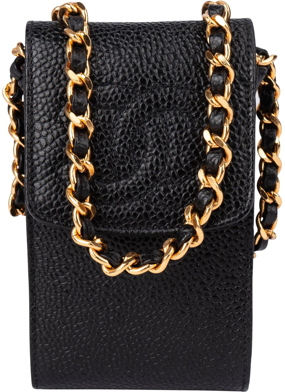 Chanel Chanel Caviar Leather CC Mini Crossbody Bag Zwart