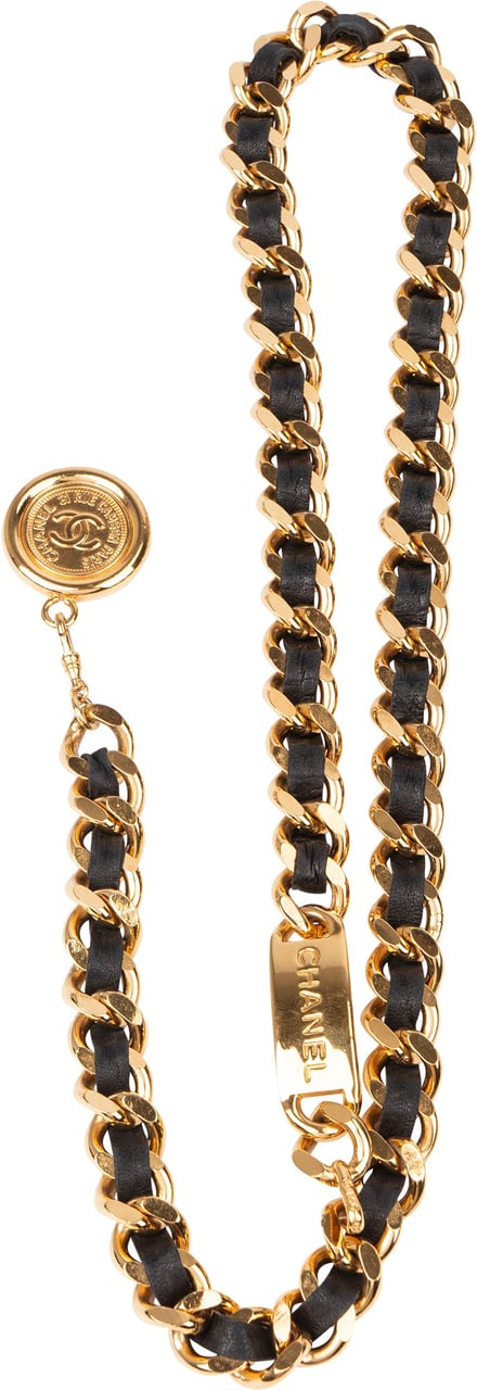 Chanel Chanel Gold Tone Leather Belly Chain (70-80) Divers