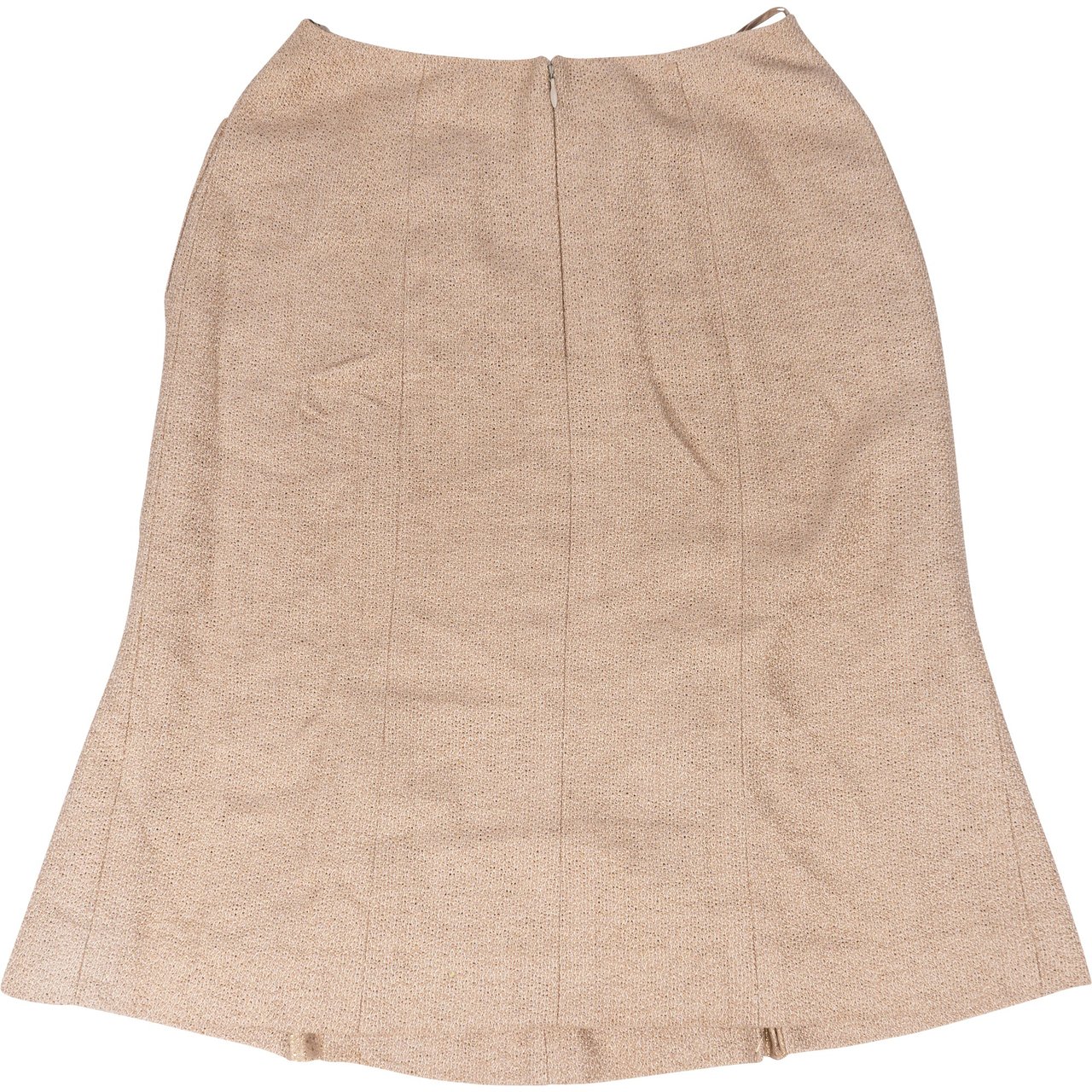 Chanel Chanel Viskose Gold Threads Skirt (DE34 / FR36) Beige