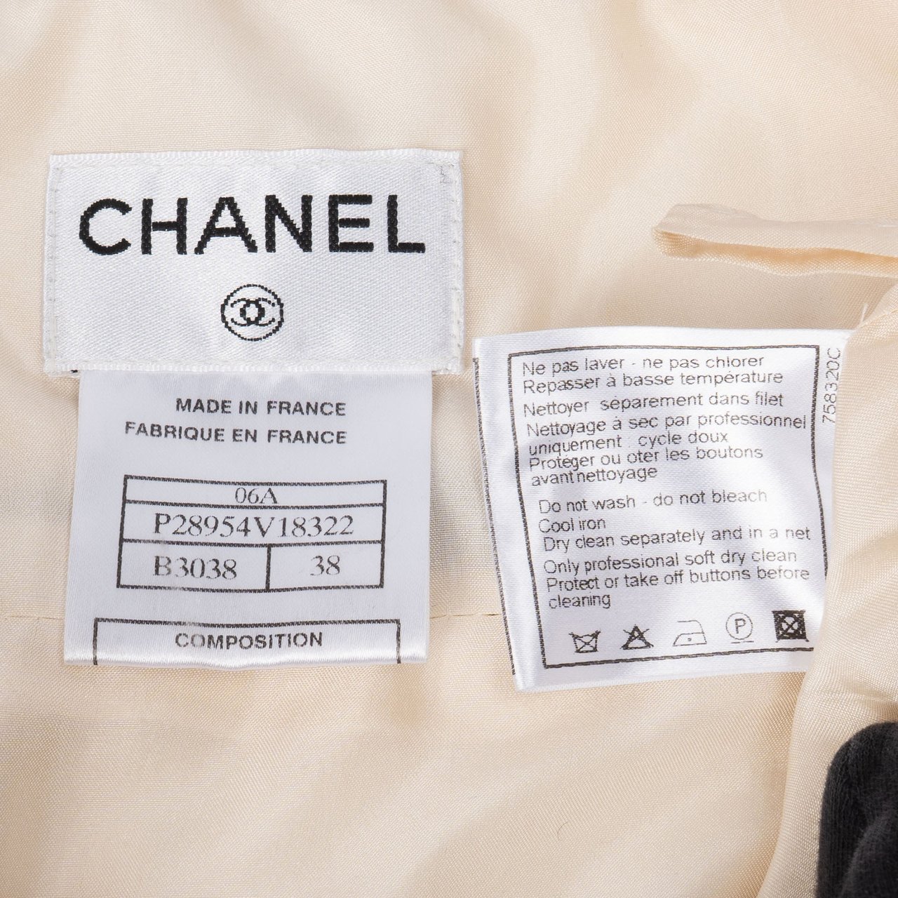 Chanel Chanel Wool Tweed Skirt (DE36 / FR38) Beige