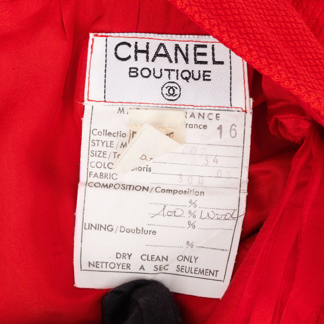Chanel Chanel Rouge Wool Skirt (DE32 / FR34) Rood
