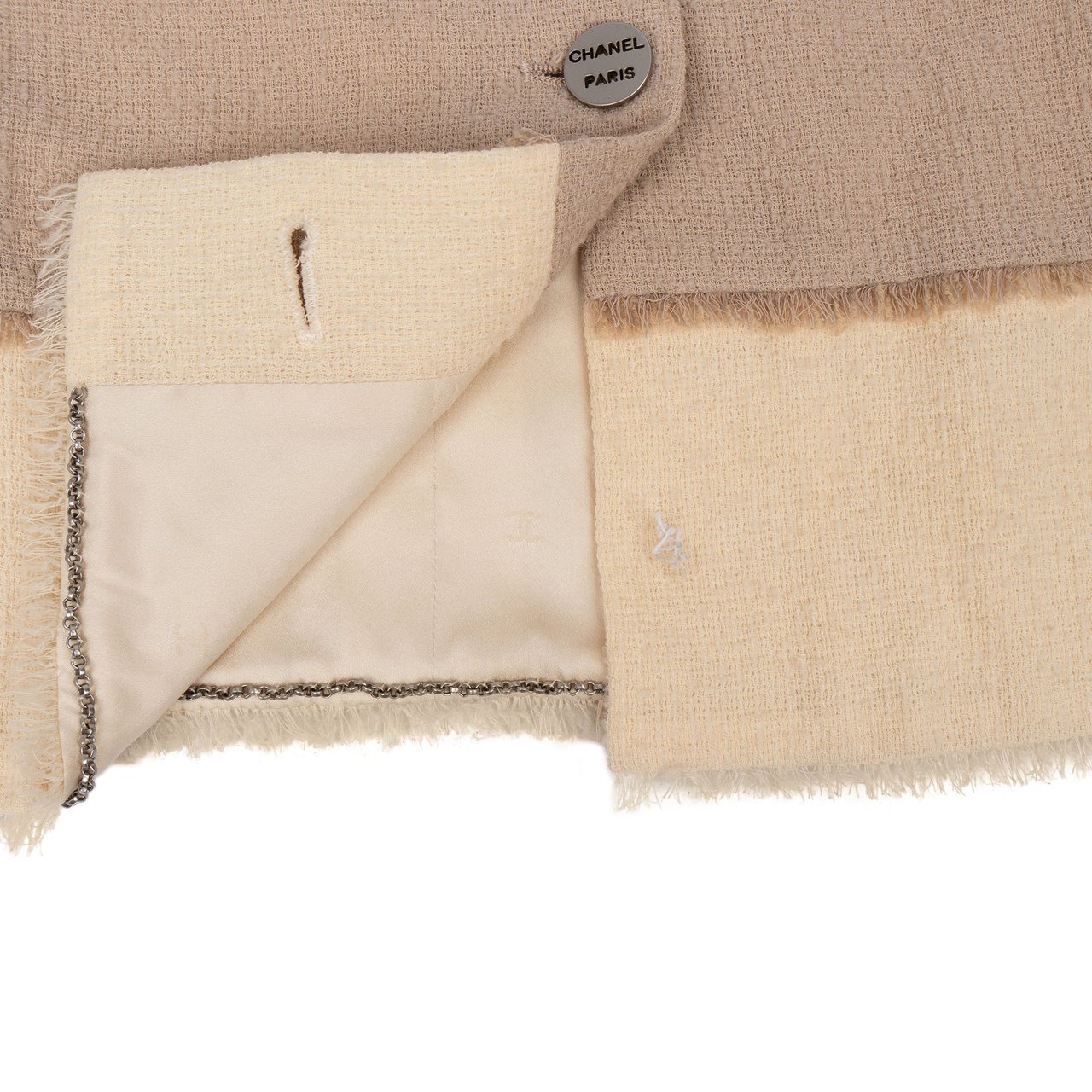 Chanel Chanel Wool Tweed Set01 Jacket (DE34 / FR36) Beige