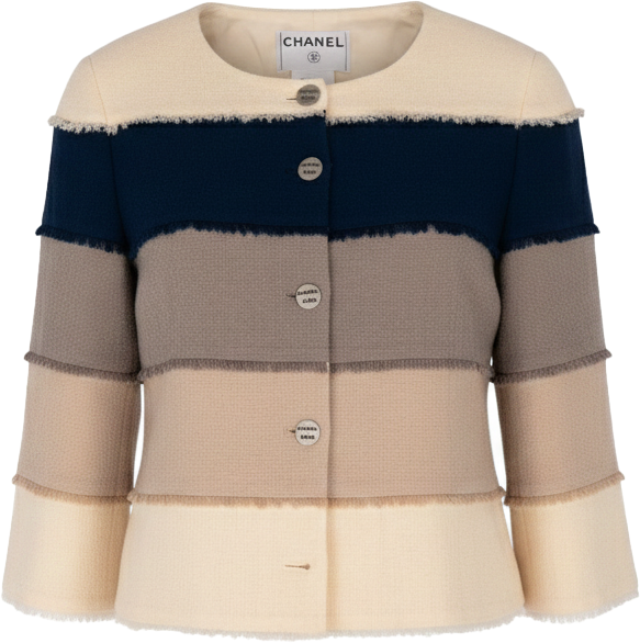 Chanel Chanel Wool Tweed Set01 Jacket (DE34 / FR36) Beige