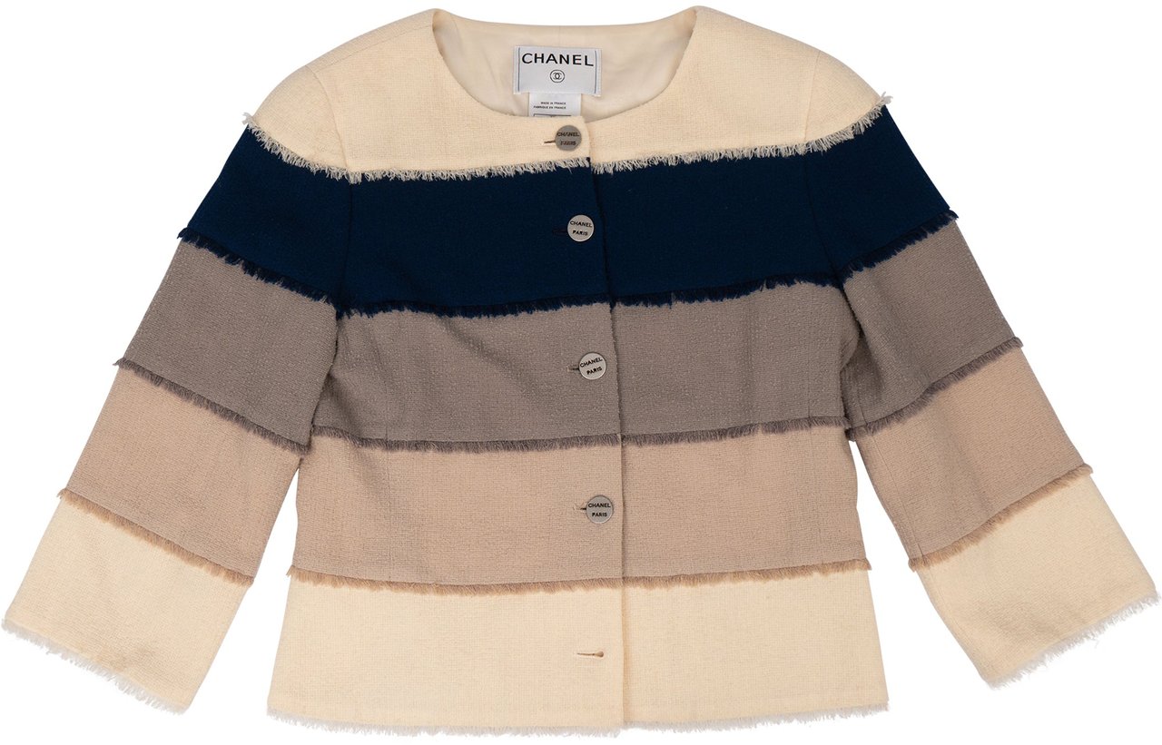 Chanel Chanel Wool Tweed Set01 Jacket (DE34 / FR36) Beige