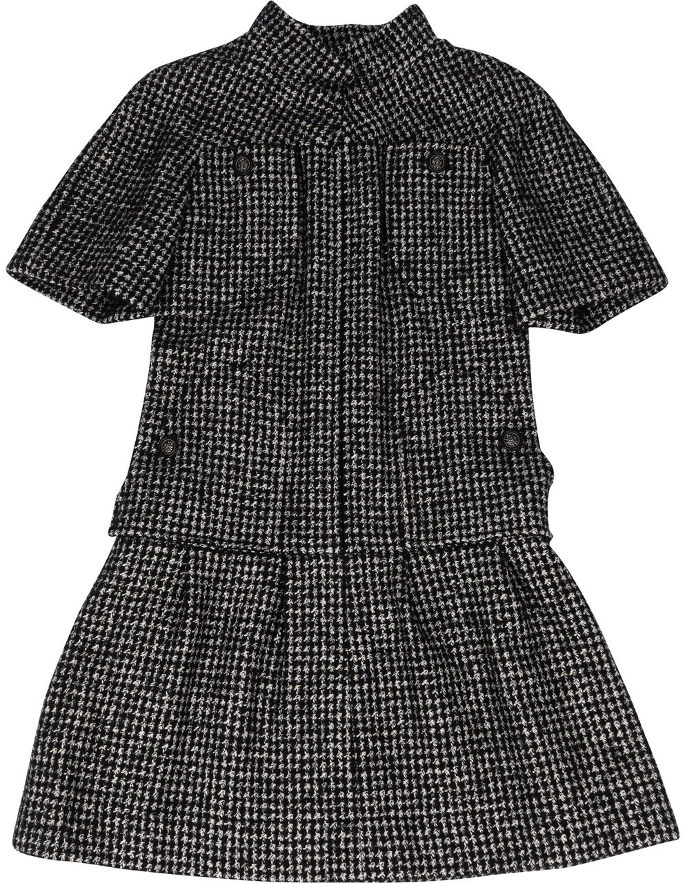 Chanel Chanel Bicolor Wool Tweed Dress (DE32 / FR34) Zwart