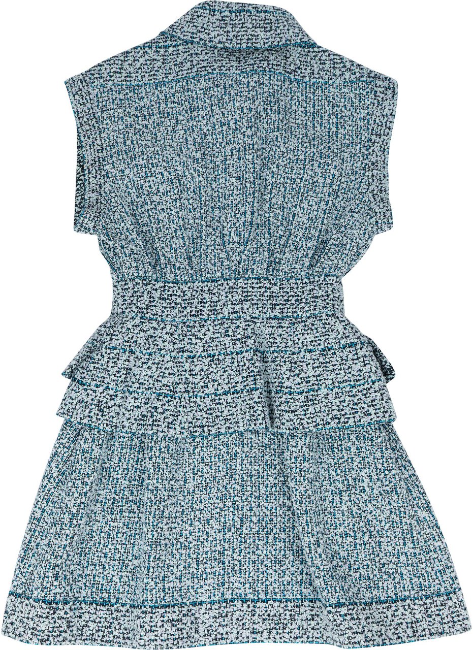 Chanel Chanel Bleu Glitter Tweed Dress (DE32 / FR34) Blauw