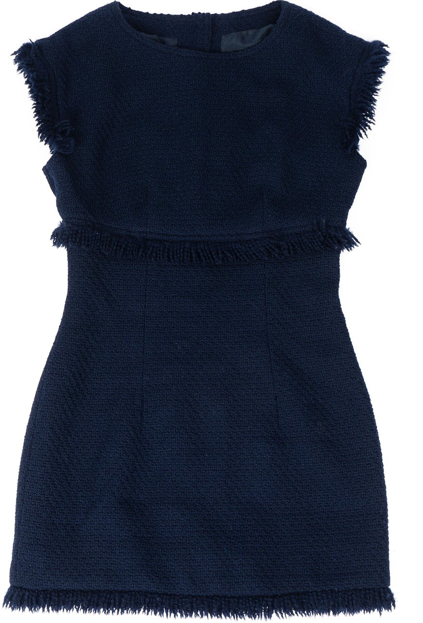 Chanel Bleu Tweed Dress (DE 34 / XS) Blauw