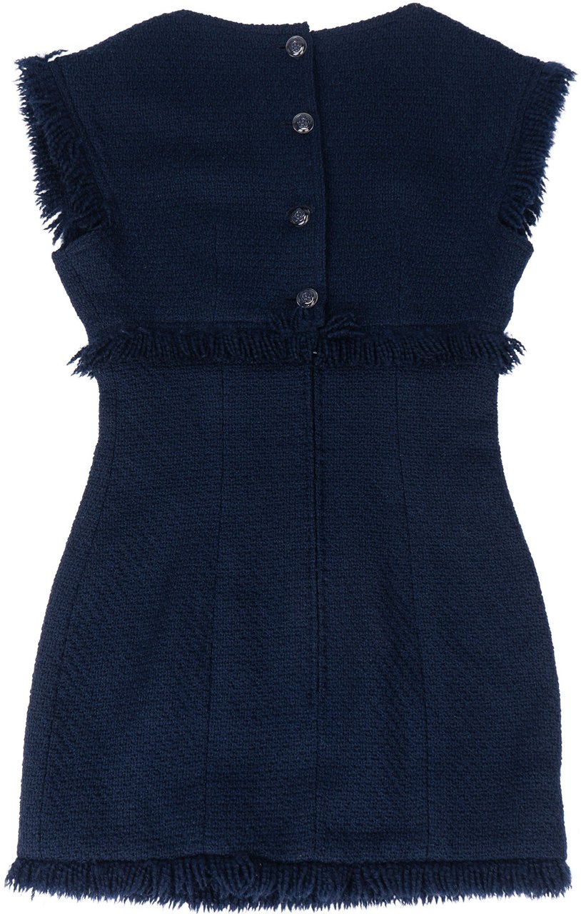 Chanel Bleu Tweed Dress (DE 34 / XS) Blauw
