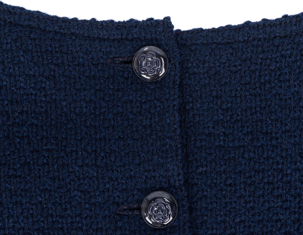 Chanel Bleu Tweed Dress (DE 34 / XS) Blauw