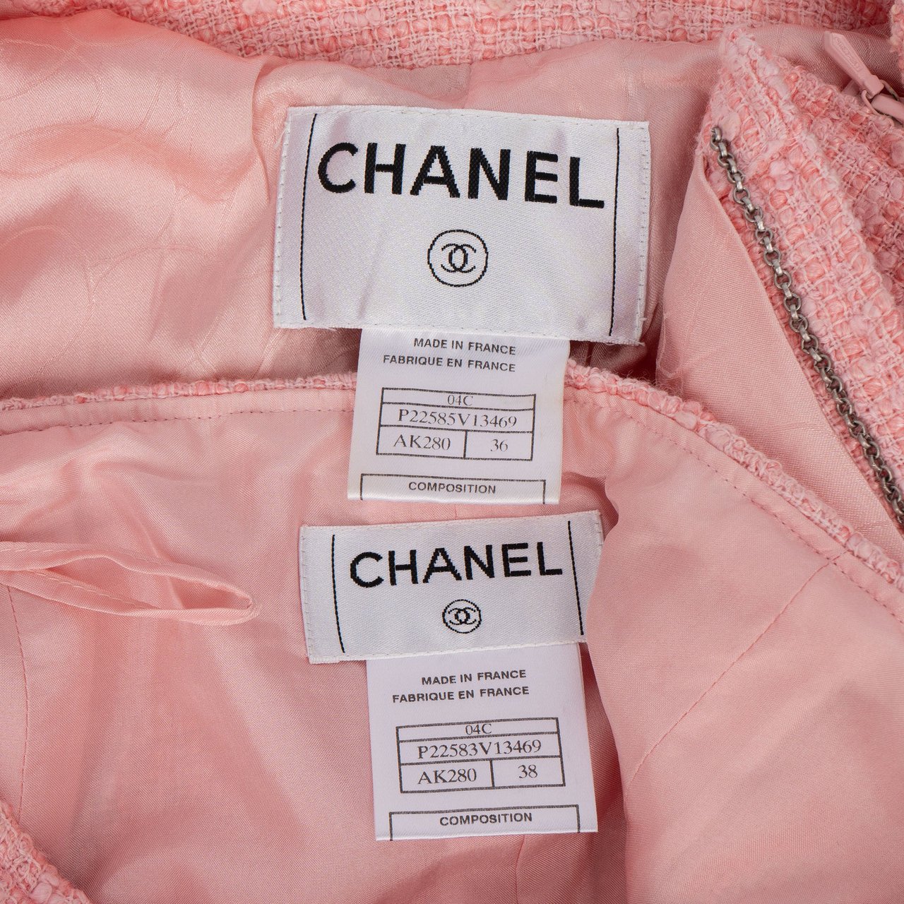 Chanel Rose Tweed Coco Set (D 34 / FR 36) Divers