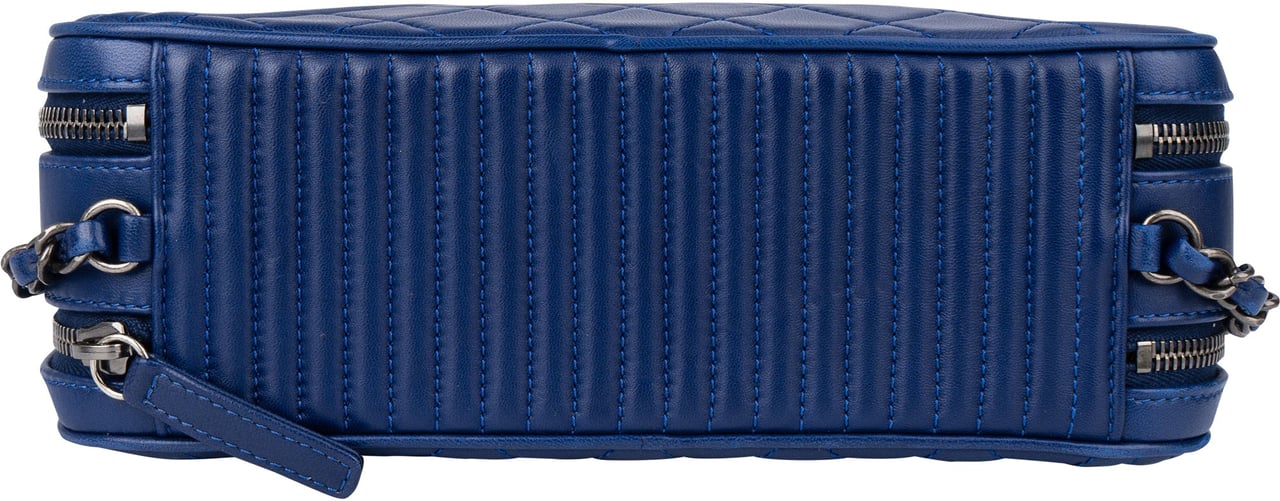 Chanel Chanel Quilted Lambskin Boy Camera Crossbody Bag Blauw