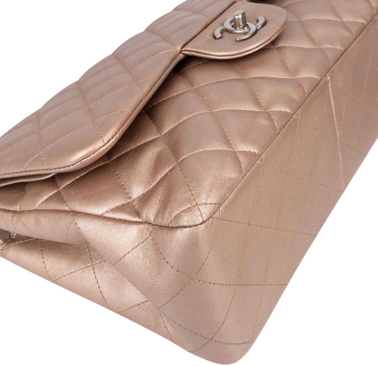 Chanel Chanel Quilted Lambskin Jumbo Double Flap Crossbody Bag Oranje