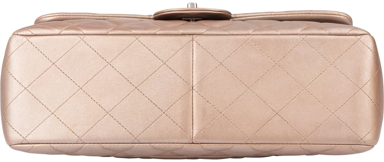 Chanel Chanel Quilted Lambskin Jumbo Double Flap Crossbody Bag Oranje