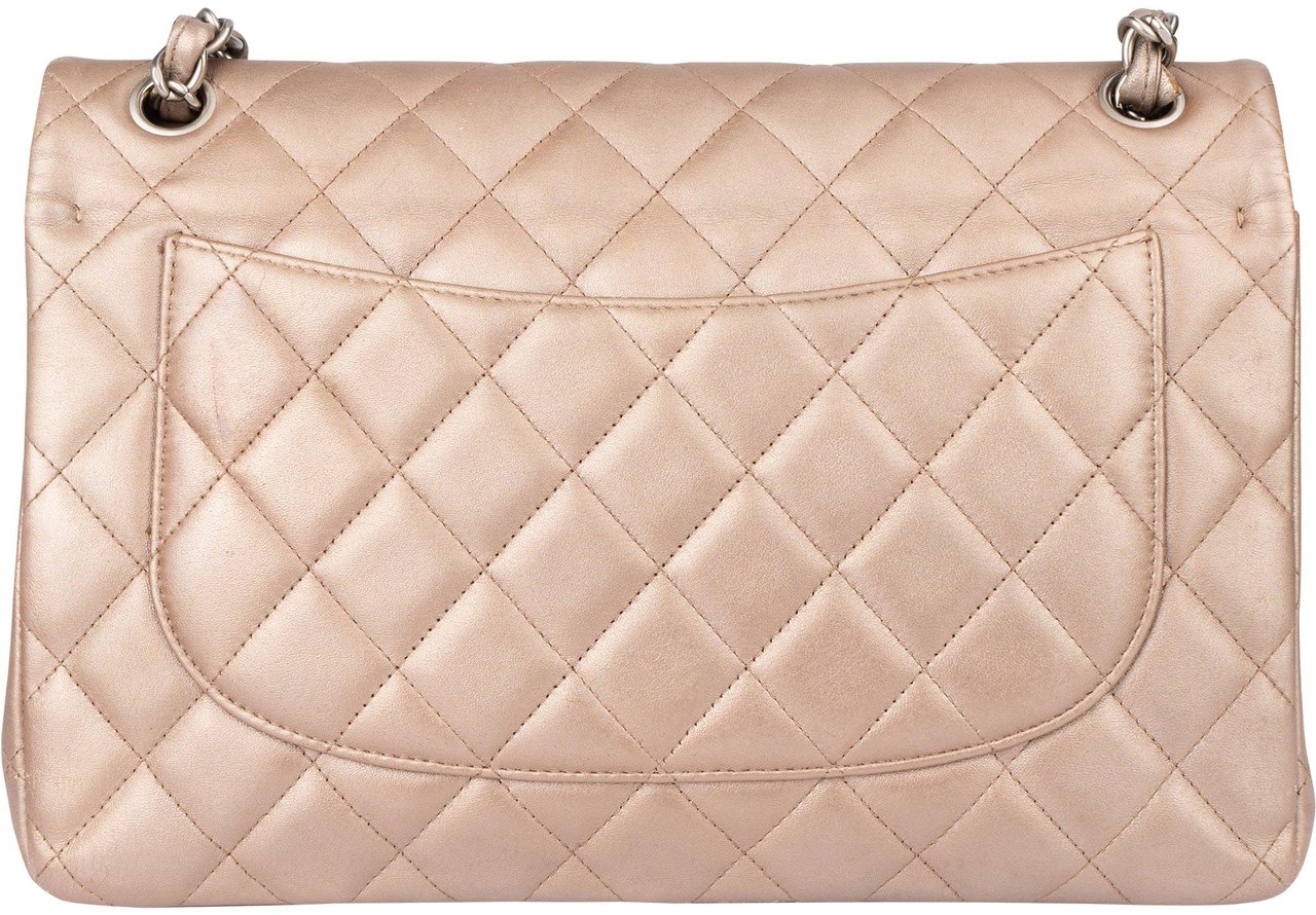 Chanel Chanel Quilted Lambskin Jumbo Double Flap Crossbody Bag Oranje