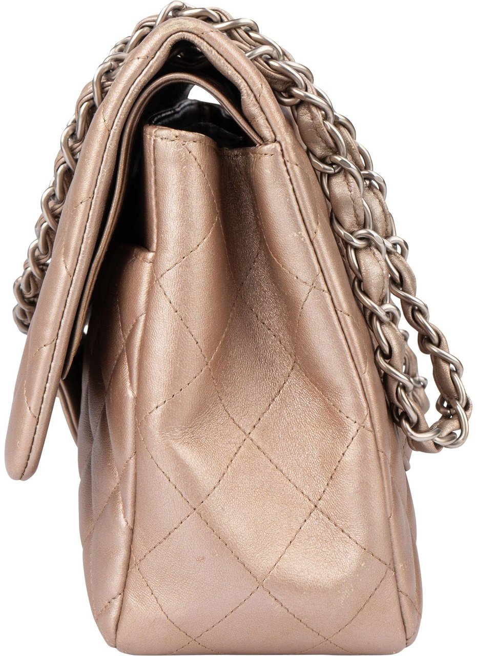 Chanel Chanel Quilted Lambskin Jumbo Double Flap Crossbody Bag Oranje