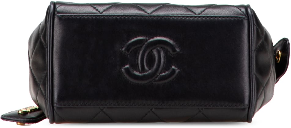 Chanel Mini Quilted Lambskin Chain Shoulder Bag Zwart