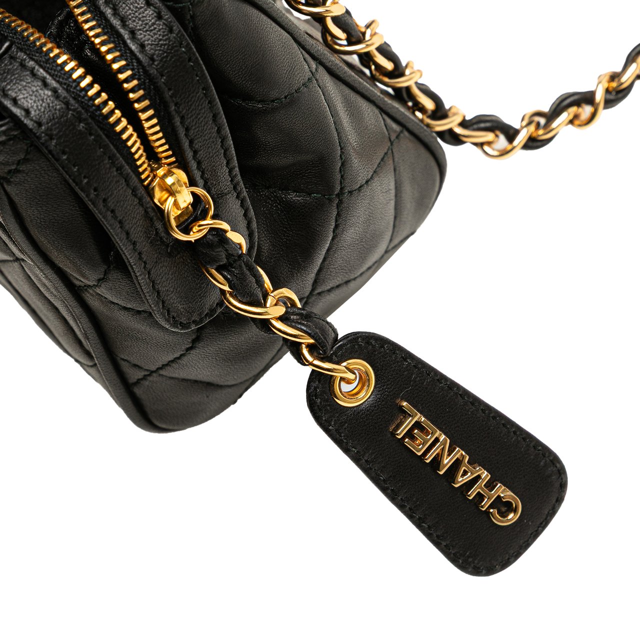 Chanel Mini Quilted Lambskin Chain Shoulder Bag Zwart
