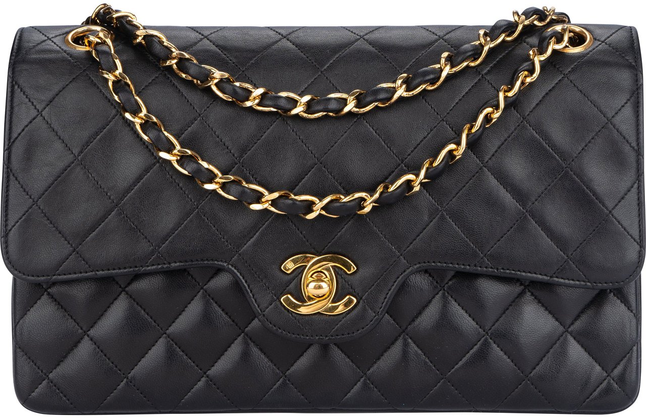 Chanel Chanel Quilted Lambskin 24K Gold Double Flap Crossbody Bag Divers