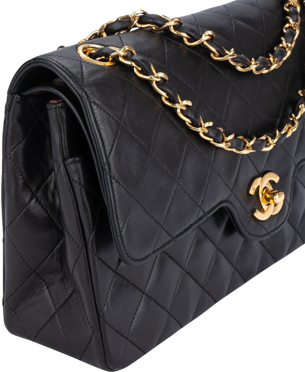 Chanel Chanel Quilted Lambskin 24K Gold Double Flap Crossbody Bag Divers
