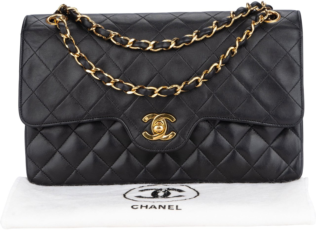 Chanel Chanel Quilted Lambskin 24K Gold Double Flap Crossbody Bag Divers