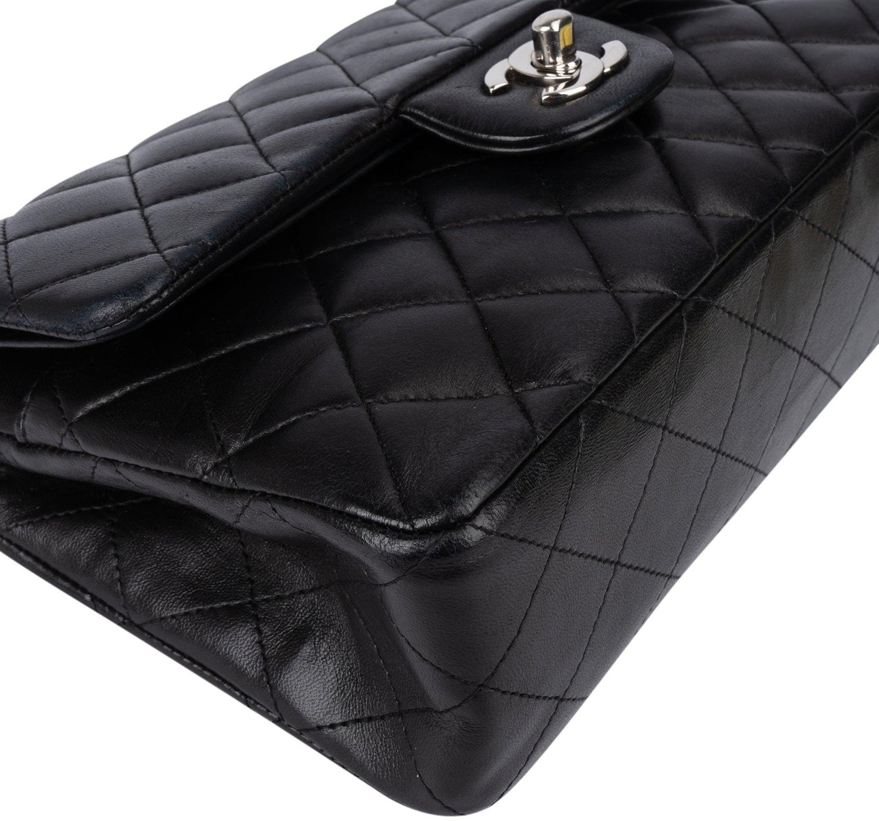 Chanel Chanel Quilted Lambskin Small Double Flap Crossbody Bag Zwart