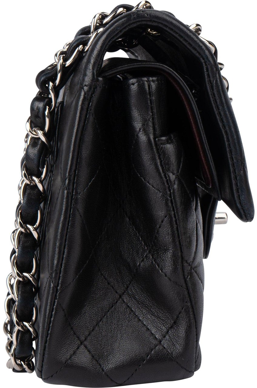 Chanel Chanel Quilted Lambskin Small Double Flap Crossbody Bag Zwart