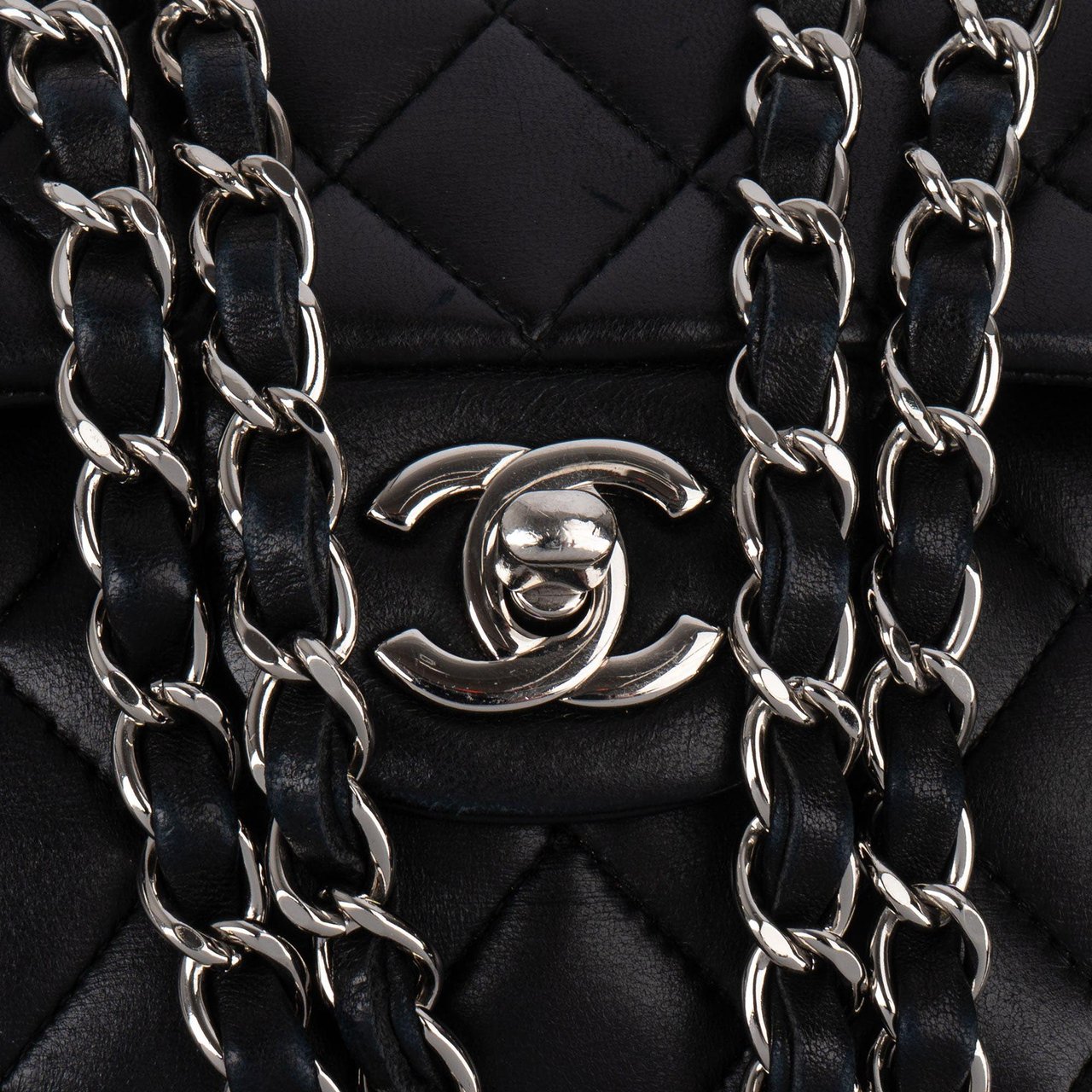 Chanel Chanel Quilted Lambskin Small Double Flap Crossbody Bag Zwart