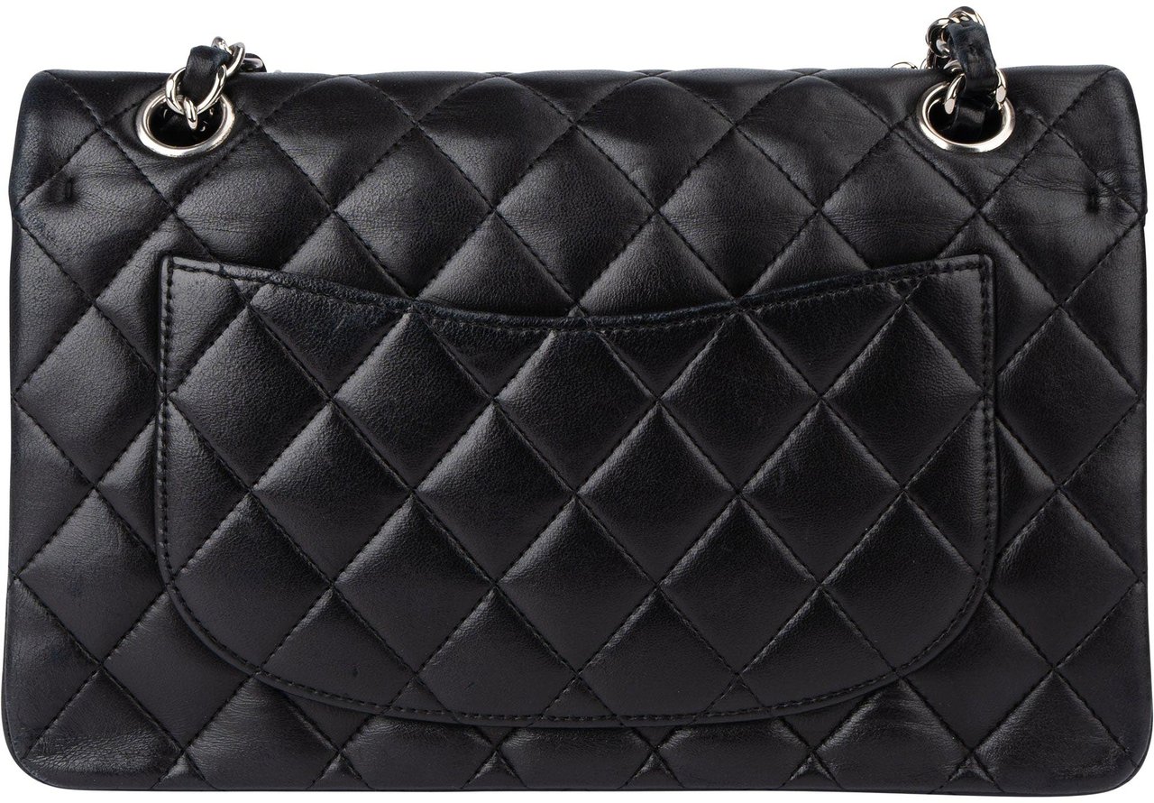 Chanel Chanel Quilted Lambskin Small Double Flap Crossbody Bag Zwart