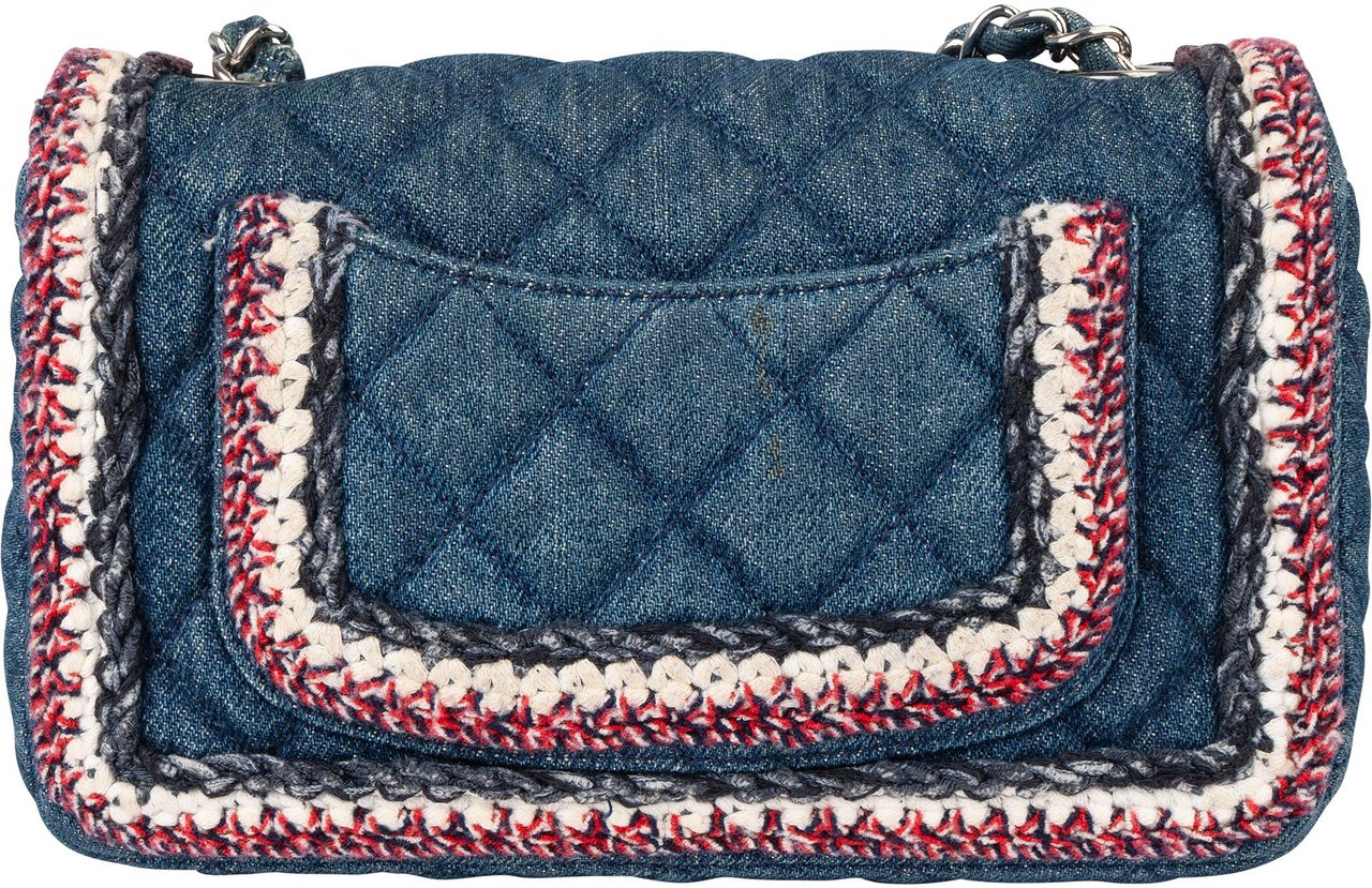 Chanel Chanel Denim Monogram Single Flap Crossbody Bag Blauw