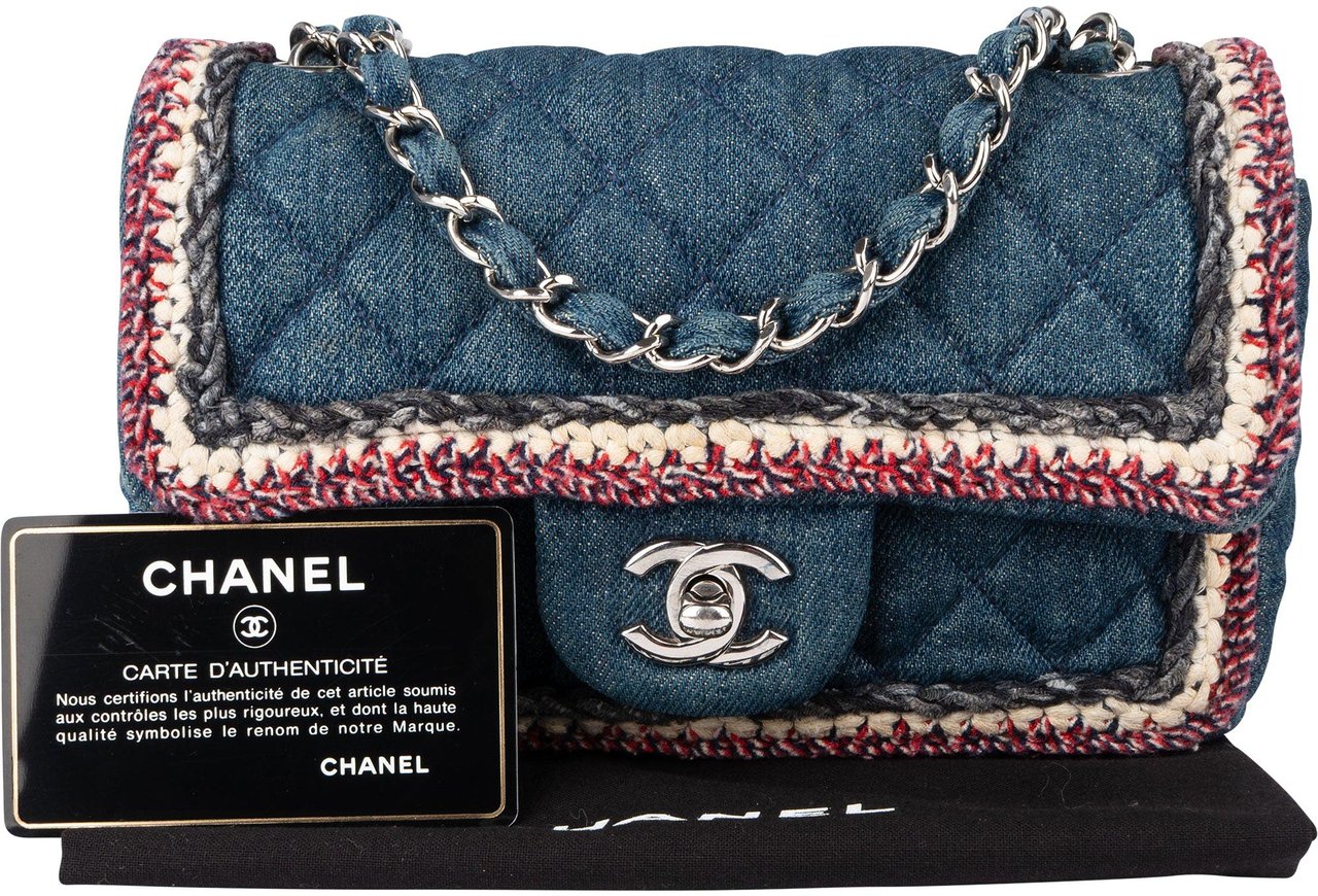 Chanel Chanel Denim Monogram Single Flap Crossbody Bag Blauw