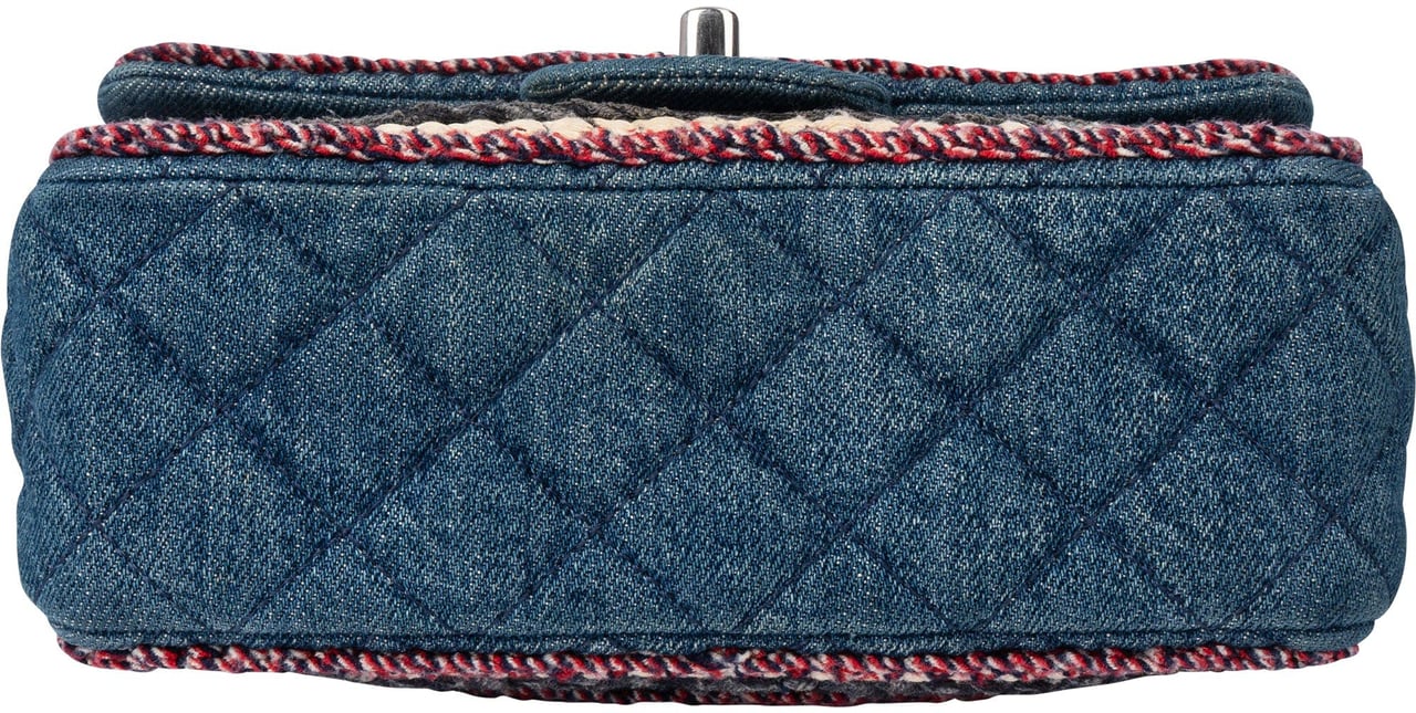 Chanel Chanel Denim Monogram Single Flap Crossbody Bag Blauw