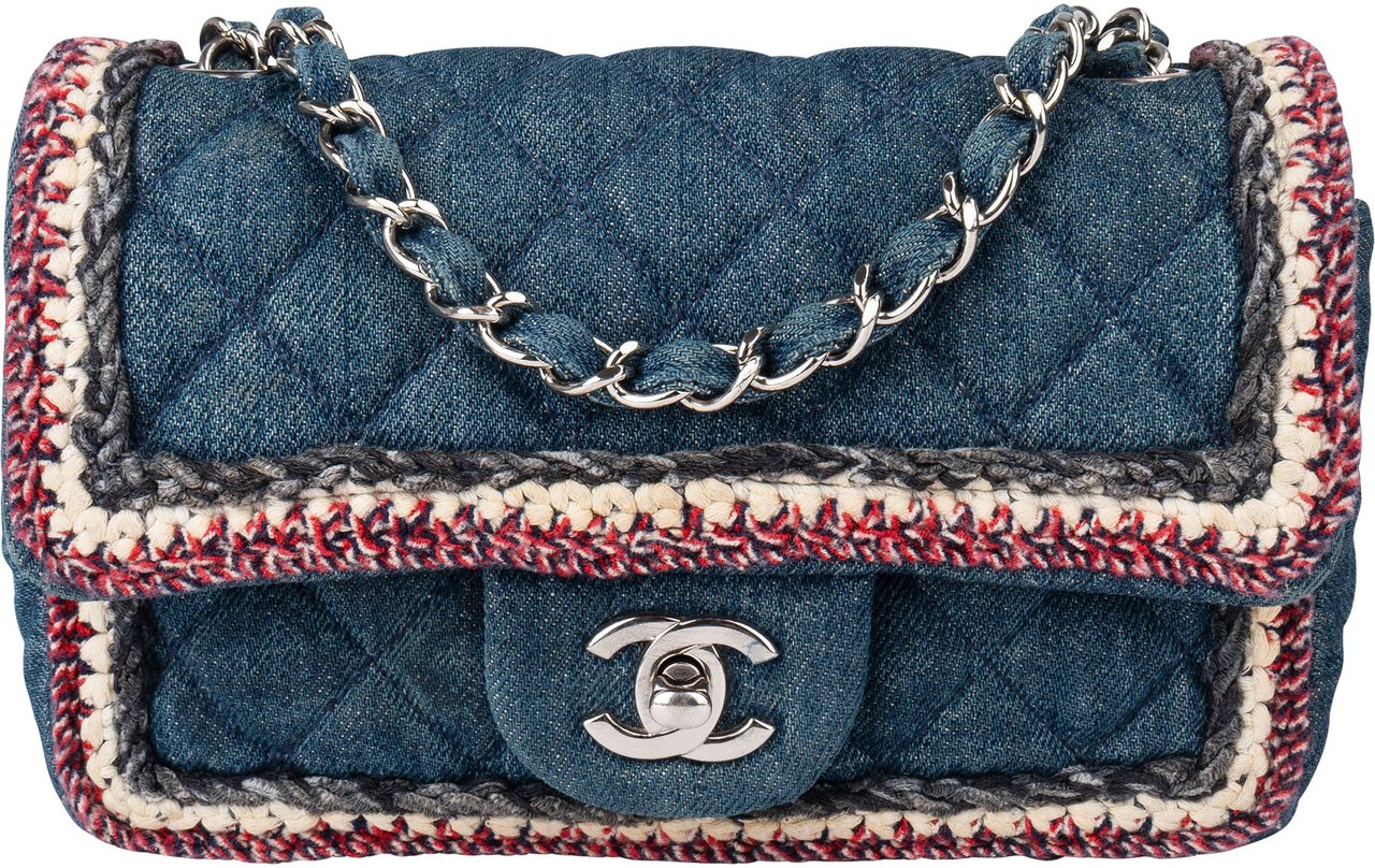 Chanel Chanel Denim Monogram Single Flap Crossbody Bag Blauw