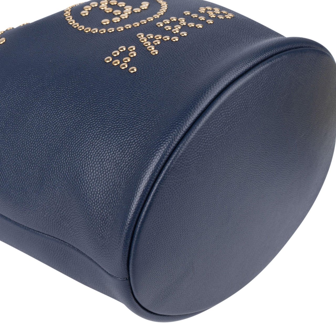 Chanel Chanel Bleu Caviar Leather Deauville Bucket Crossbody Bag Blauw