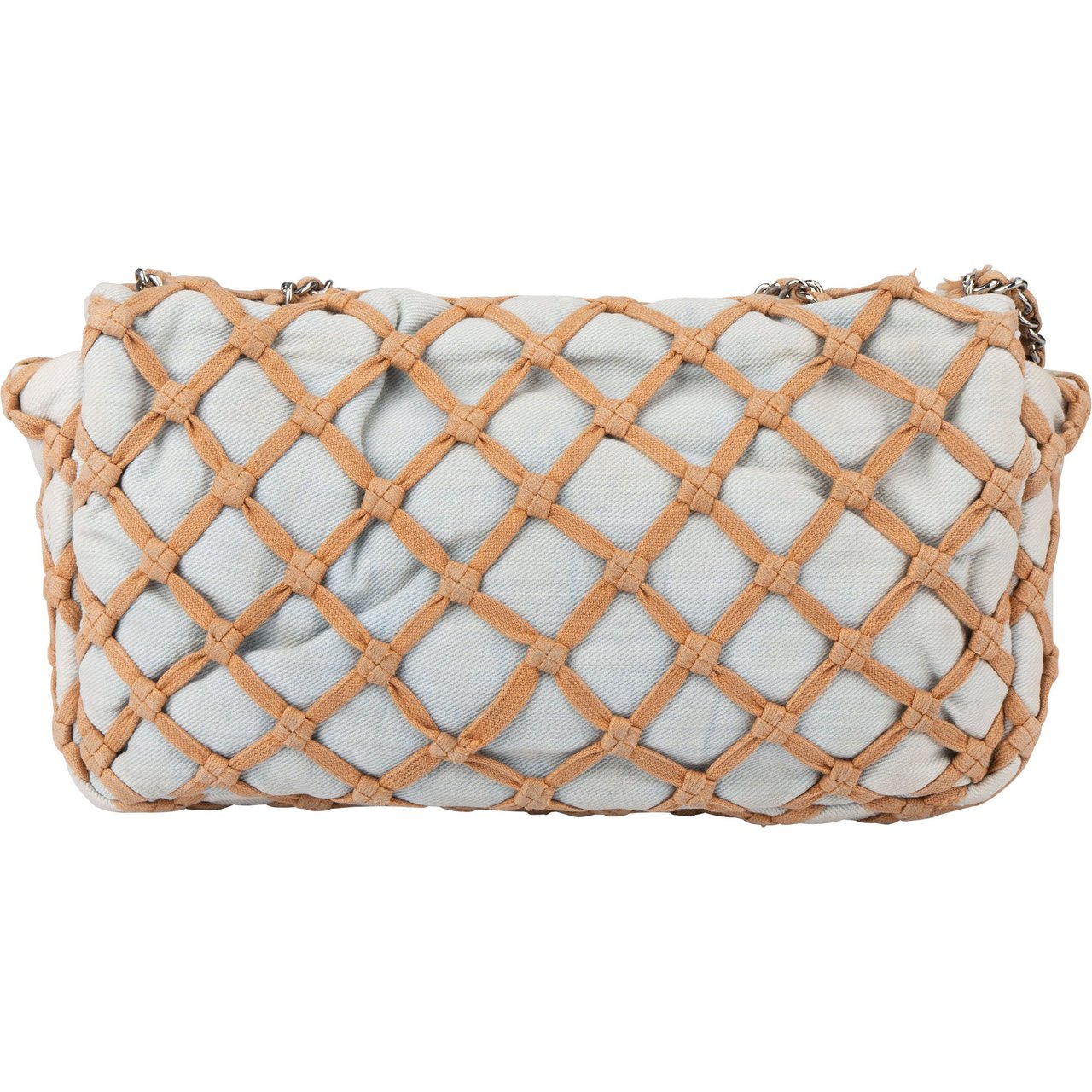 Chanel Denim Canebiers Single Flap Crossbody Bag Blauw